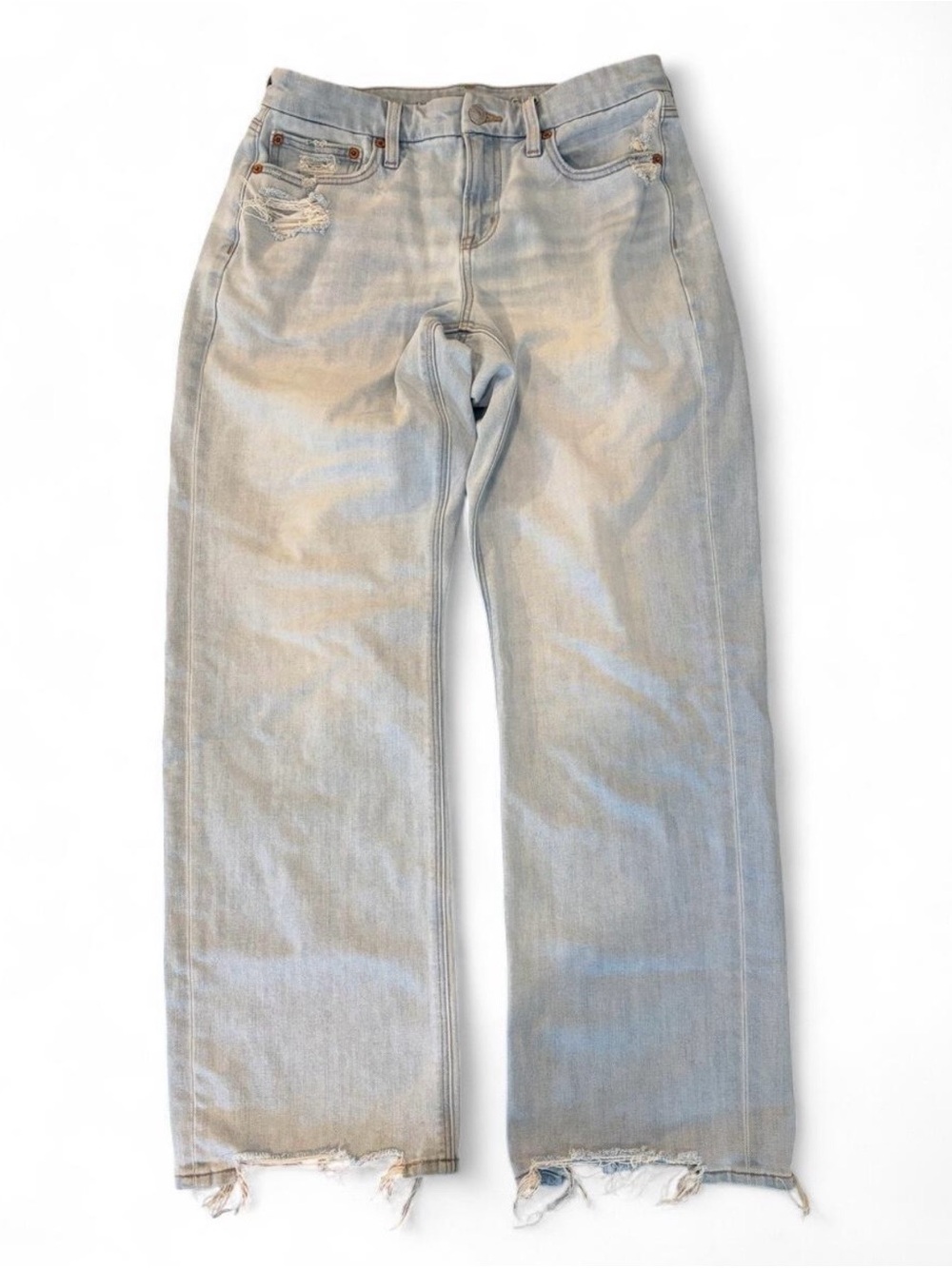 American Eagle Outfitters Women’s Sz. 8 light blue Curvy Straight wide-leg jeans